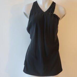 Womens Ramy Brook Black Tunic Tank W/Perforated Bar Bell S/M*